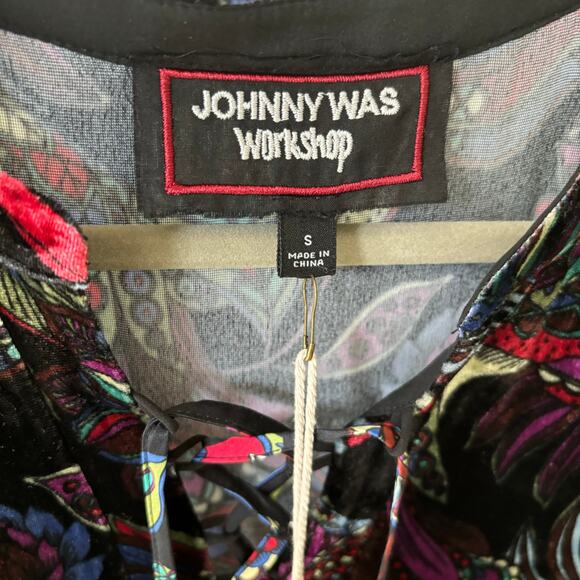 Johnny Was Rayon Silk Vibrant Floral Tie Front Kimono Dress NWT Size Small - Picture 8 of 10